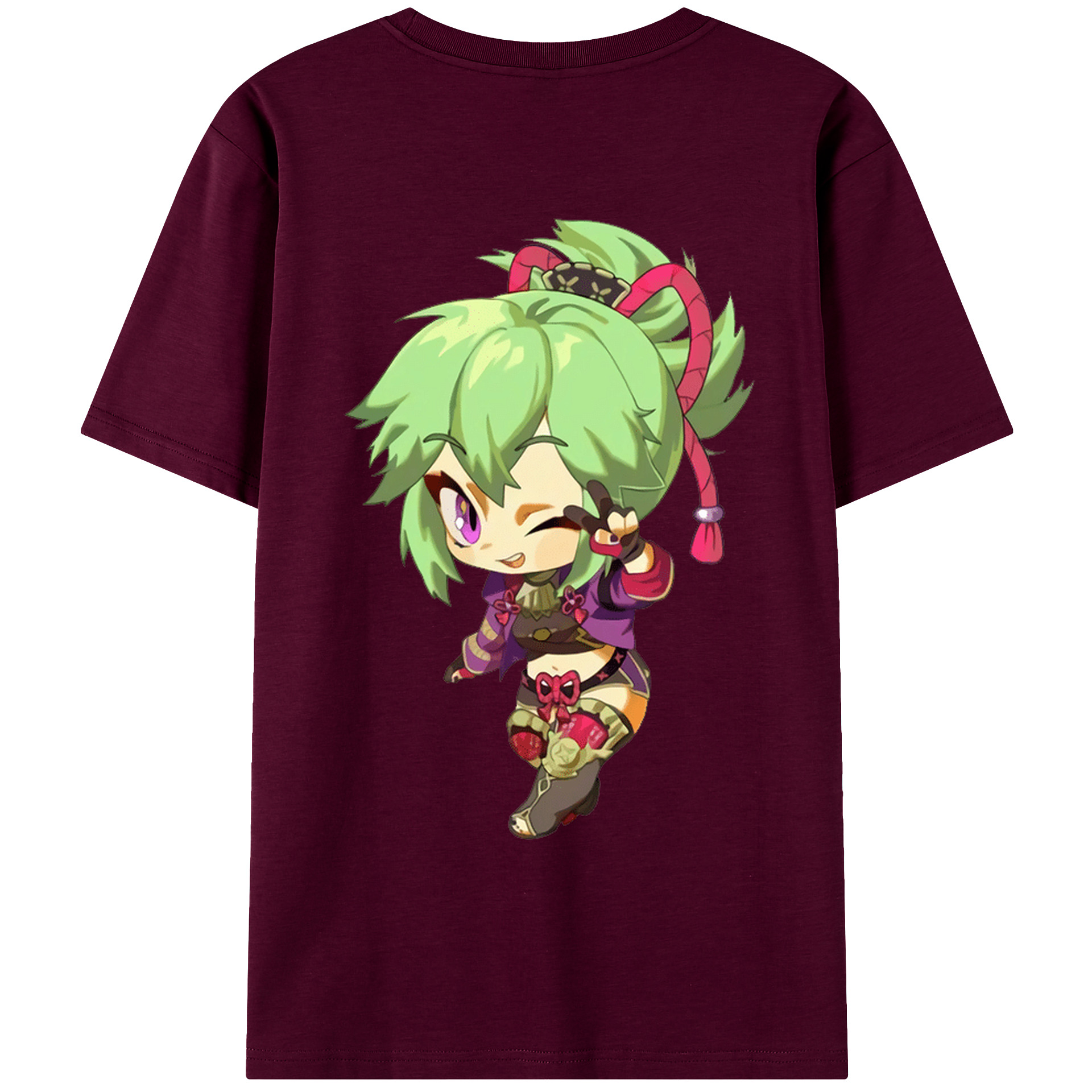 げんし神  久岐忍 くき しのぶ genshin Kuki Shinobu レディース半袖Tシャツ(バックプリント)